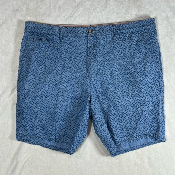 Johnnie-O 38W Navy Floral All Over Pattern Performance Golf Shorts Palm Trees - Picture 1 of 8